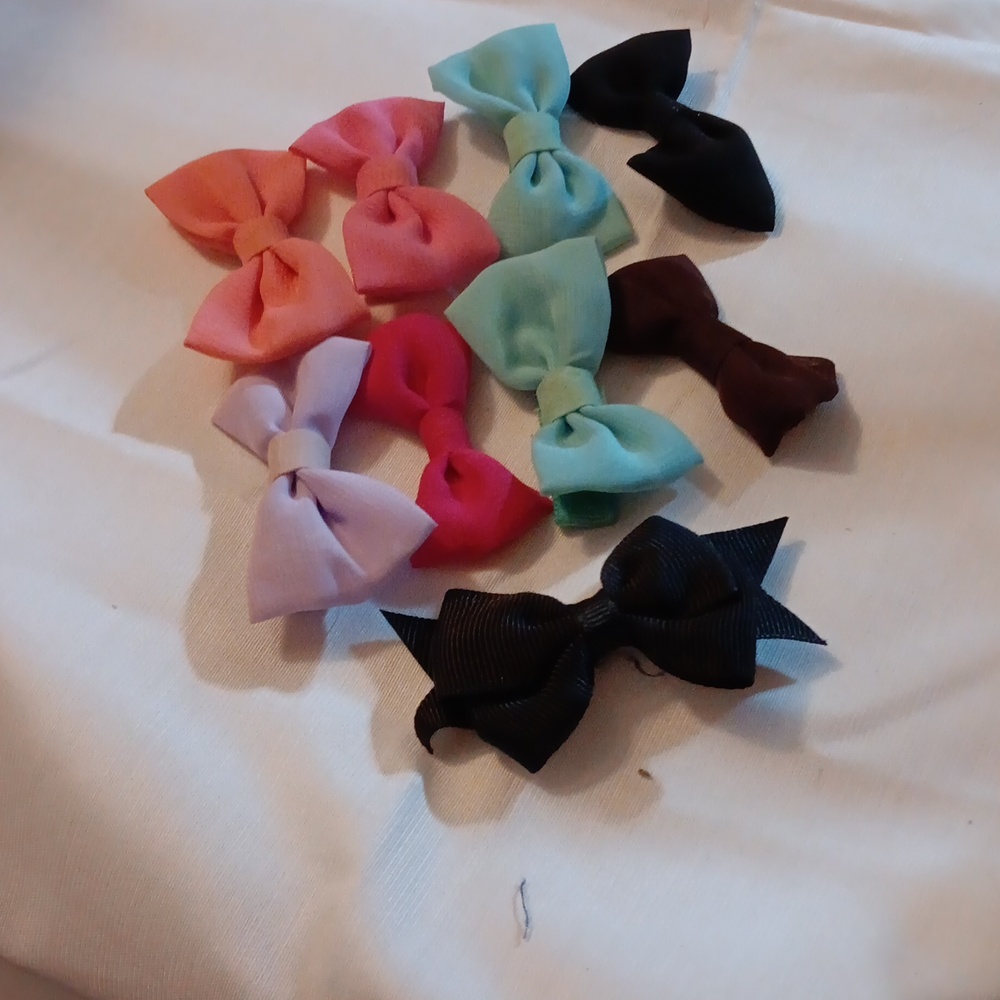 Colorful Bow Hair Clips Set for Kids - Picture 3 of 3
